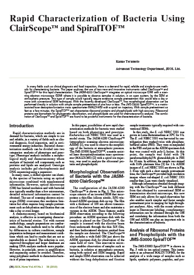 SpiralTOF and ClairScope JEOL News 2010